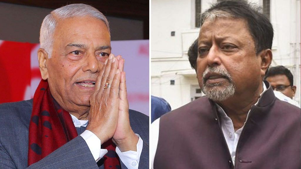 Former Union minister Yashwant Sinha (L) and Mukul Roy | Photo credit: PTI and ThePrint