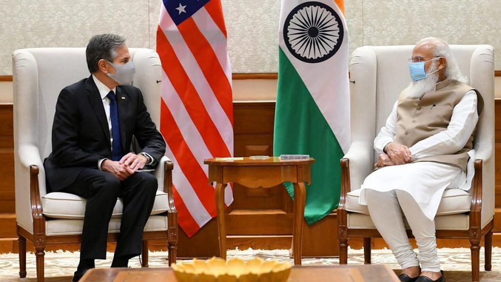 US Secretary of State Antony J. Blinken (left) with Prime Minister Narendra Modi Wednesday | Photo: Twitter/@narendramodi