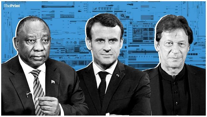 Cyril Ramaphosa, Emmanuel Macron, Imran Khan