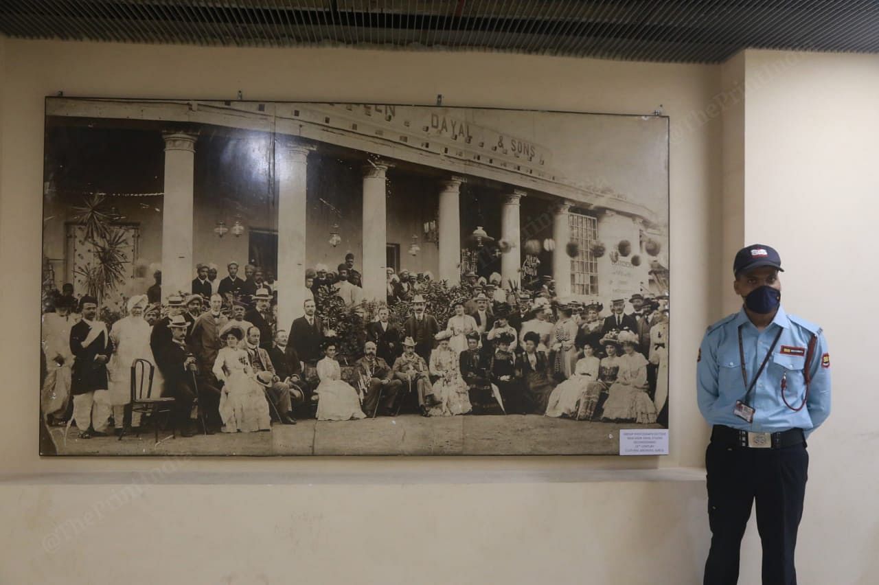 The first floor of the building has one side with rare pictures | Photo: Manisha Mondal | ThePrint