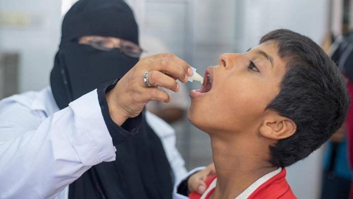 Representative Image | File photo of a child receiving a dose of cholera vaccine in Yemen | unicef.org