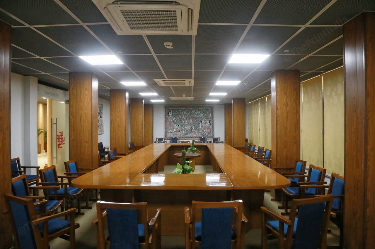 The boardroom is completely revamped and has paintings on its walls | Photo: Manisha Mondal | ThePrint
