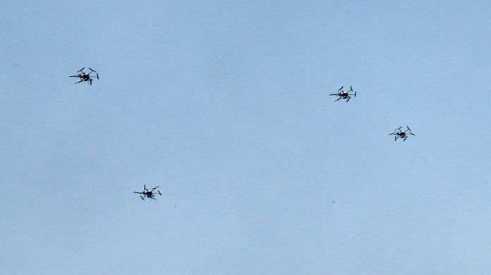 File photo | Indian Army demonstrates combat swarm drones during the Army Day Parade in New Delhi on Friday, 2021 | ANI