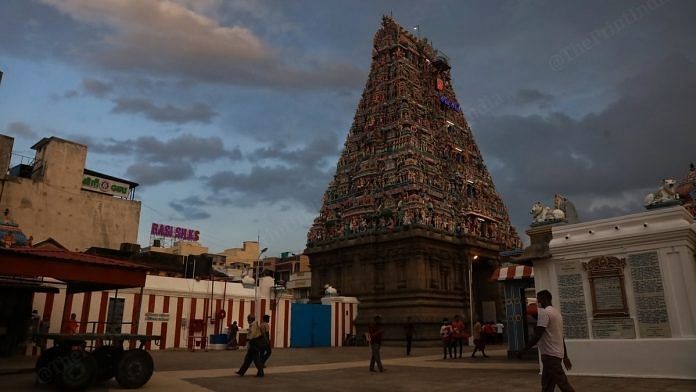 The Kapaleeshwarar Temple in Chennai opens for visitors at 6:30 pm in the evening. | Photo: Manisha Mondal/ThePrint