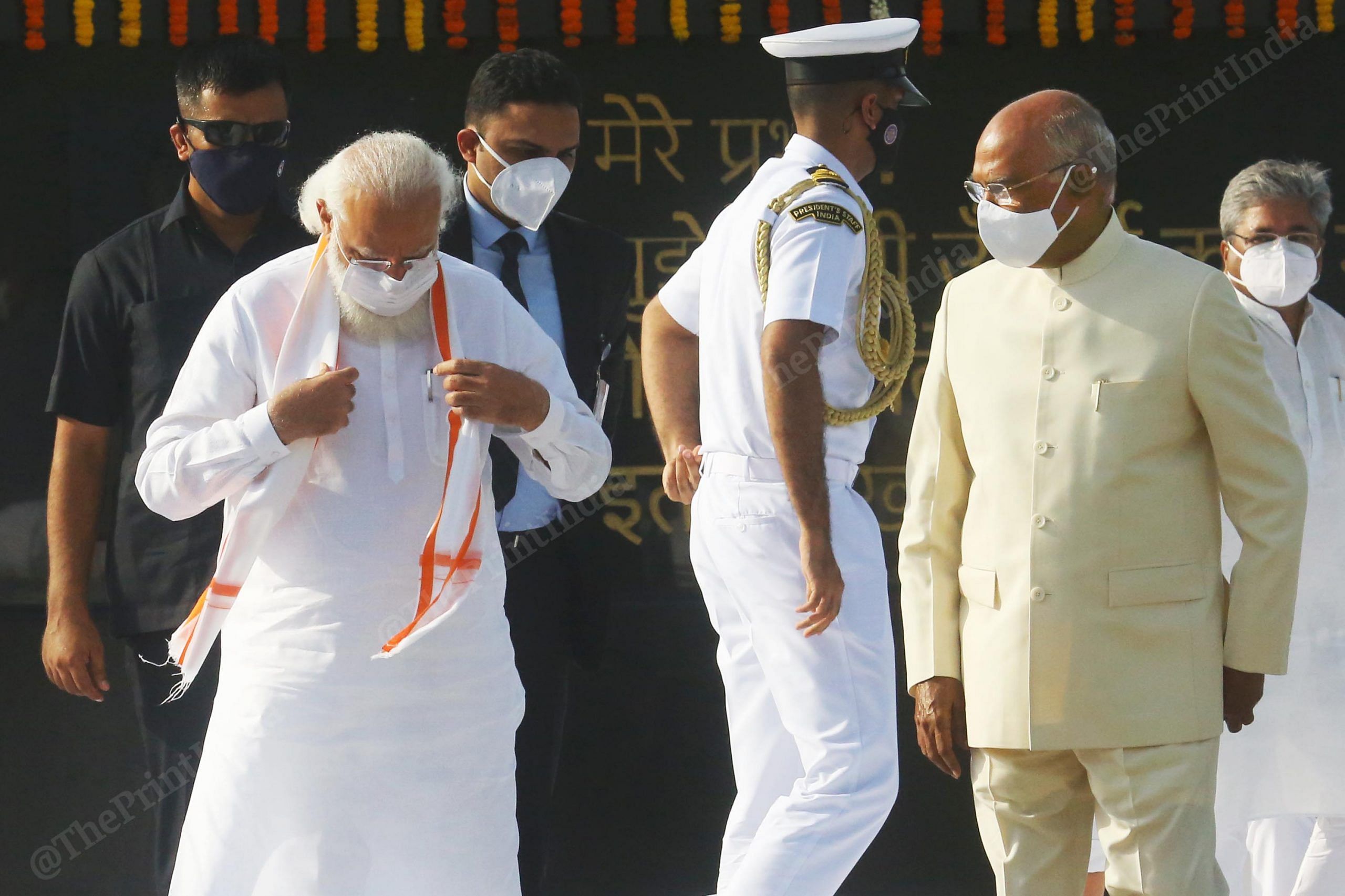 President of India Ramnath Kovind and Prime Minister Narendra Modi at Sadaiv Atal to pay tribute to former PM Atal Bihari Vajpayee on his death anniversary, in New Delhi | Photo: Praveen Jain | ThePrint