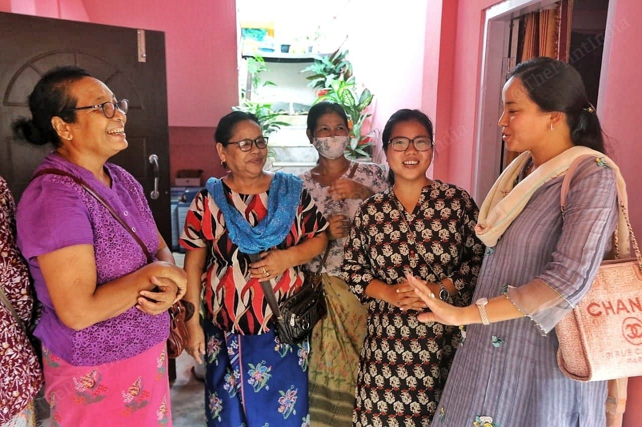 Mehtab Agitok Sangma meeting local women's at the village of Bajengdoba Photo: Praveen Jain | ThePrint