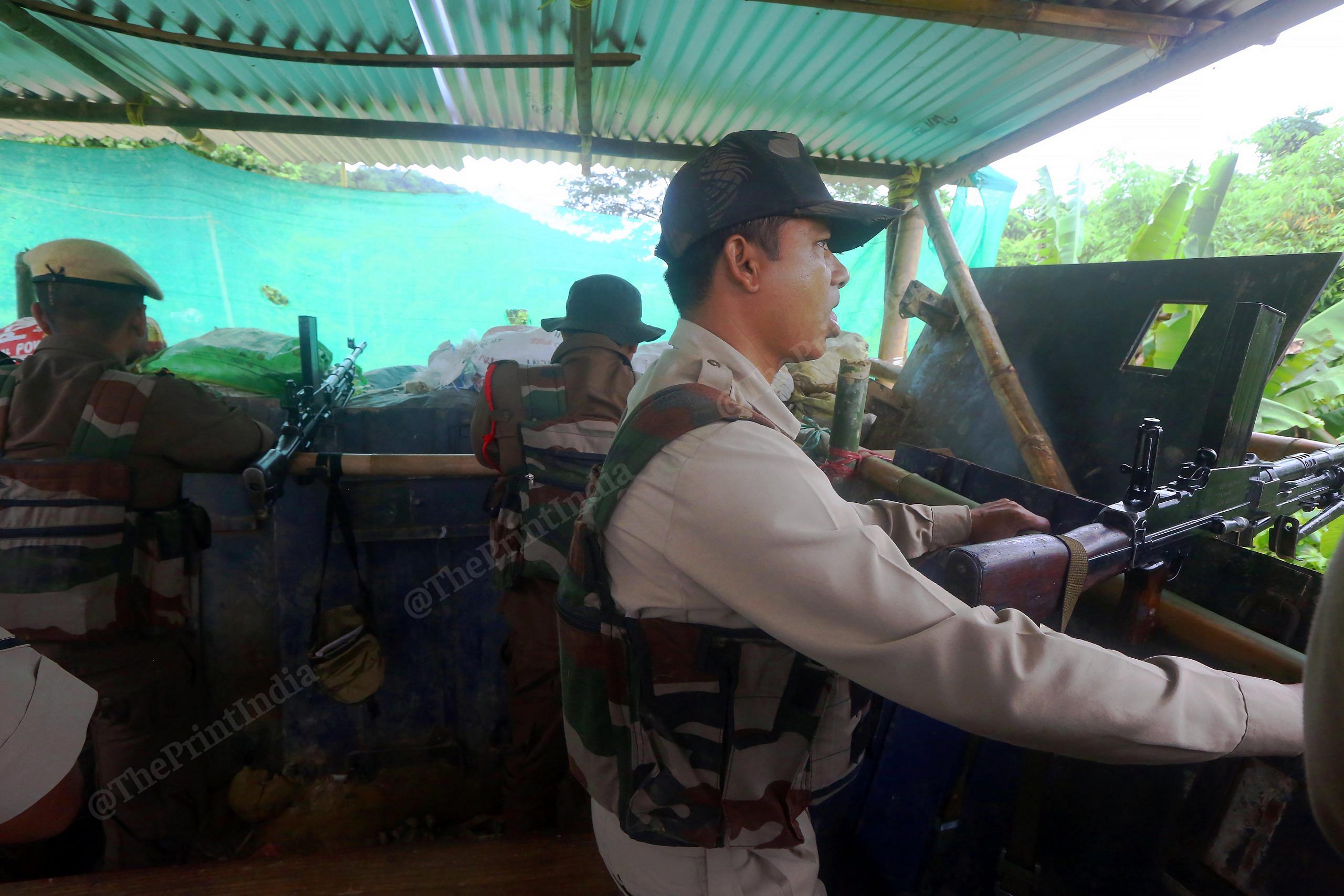 Assam Police perssonal at their border post in Kulichera | Photo: Praveen Jain | ThePrint