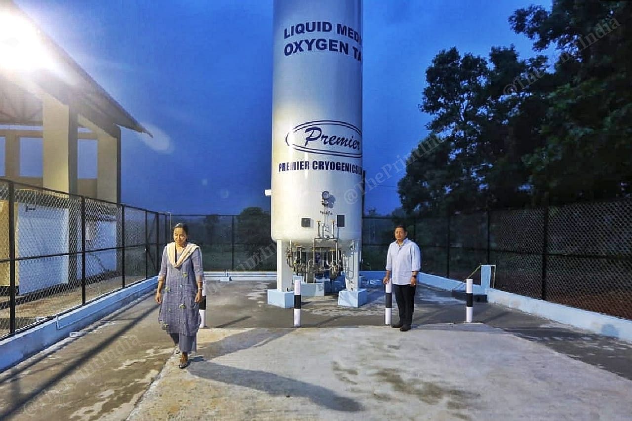 Chief Minister of Meghalaya Conrad Sangma with his wife Dr. Mehtab Agitok Sagma inspectioning Crygenic oxygen plant at Jegial West Garo Hills.the Jengjal plant will cater to the needs of five districts of Garo Hills and part of West Khasi Hills. | Photo: Praveen Jain | ThePrint
