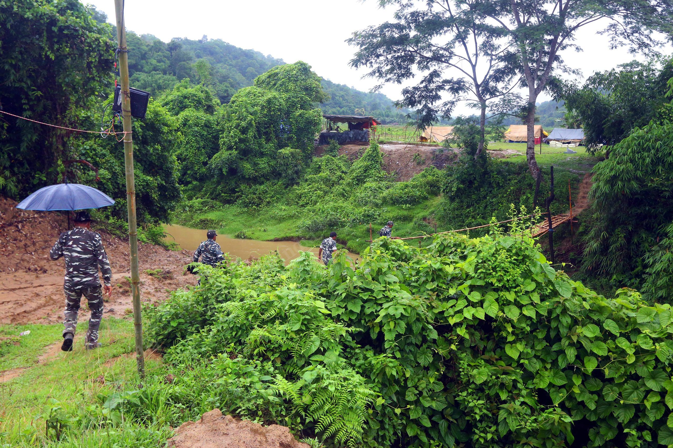 CRPF Jawans heading towards Mizoram border post at Kulichera | Photo: Praveen Jain | ThePrint