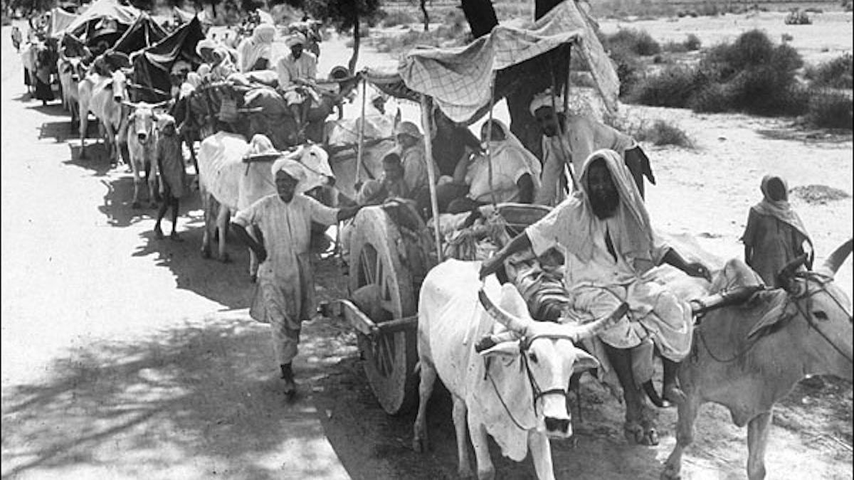 Partition of India File photo | A caravan of refugees pass during Partition | Saktishree DM/Flickr
