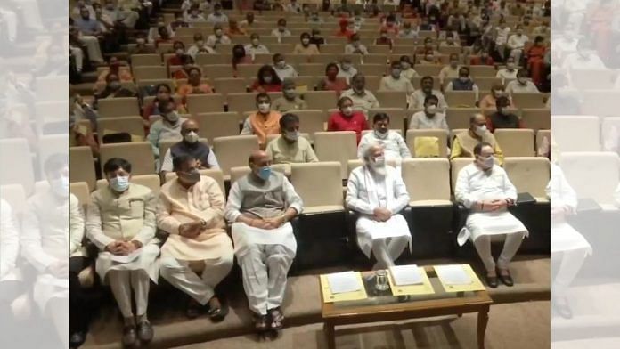 PM Narendra Modi at the BJP Parliamentary Party meeting in New Delhi on 10 August 2021 | Prasar Bharti News Service | Twitter