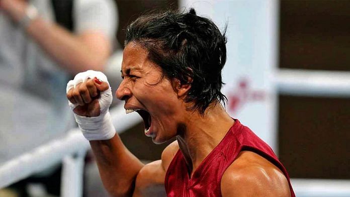 Indian boxer Lovlina Borgohain during a match at the Tokyo Olympics 2020 | ANI Photo