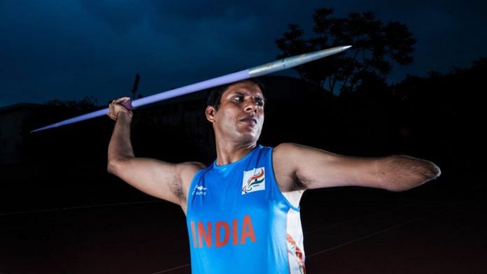 File photo of Indian Paralympic javelin thrower Devendra Jhajharia | Twitter/@ParalympicIndia
