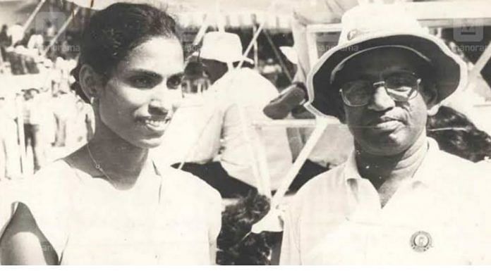 File photo of O.M Nambiar with PT Usha | Twitter /@PTUshaOfficial