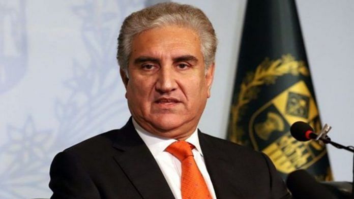 File photo of Pakistan Foreign Minister Shah Mahmood Qureshi | Twitter /@pid_gov