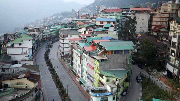 A view of a road in Sikkim during the nationwide lockdown in April 2020 | Karma Sonam Bhutia | ANI