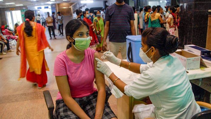 A beneficiary receives a Covid-19 vaccine | Representational image | PTI