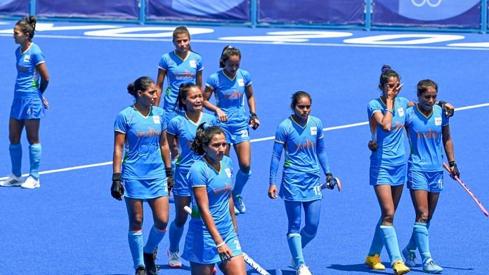 Indian women hockey players at the Tokyo Olympics on 6 August, 2021| PTI