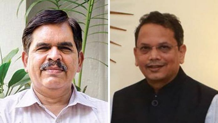 Swadeshi Jagran Manch national co-convenor Ashwani Mahajan (left) and BJP’s Foreign Affairs Department incharge Vijay Chauthaiwale | Twitter