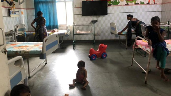 A child at the nutritional rehabilitation centre at Chitrakoot district hospital | Jyoti Yadav | ThePrint