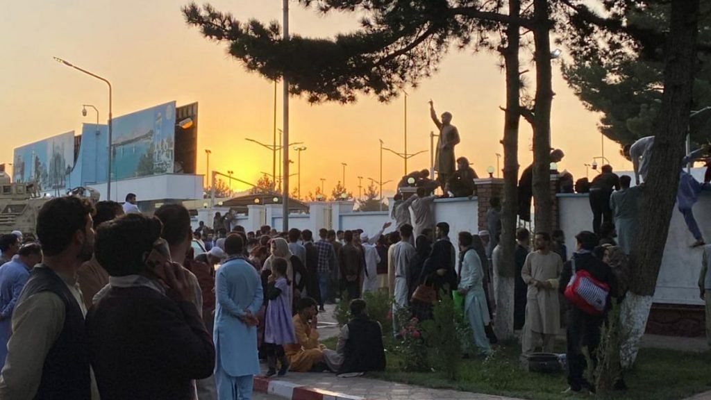 Scenes outside Kabul airport on 16 August 2021| Photo: Nayanima Basu/ThePrint