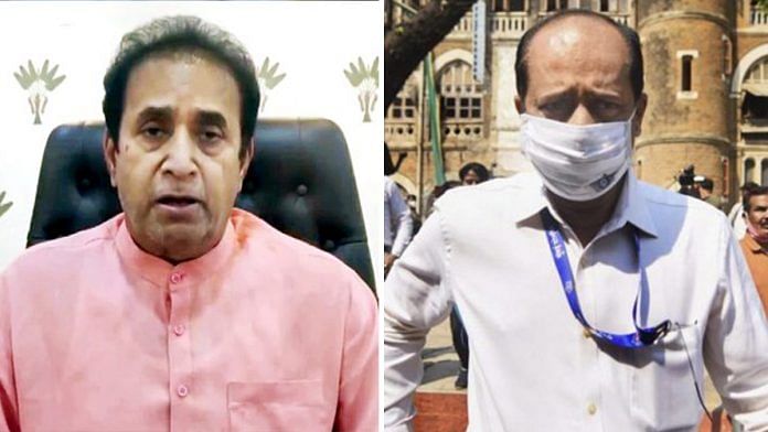 File photos of ex-Maharashtra Home Minister Anil Deshmukh (L) and suspended Mumbai police assistant inspector Sachin Waze | Photos: ANI/PTI