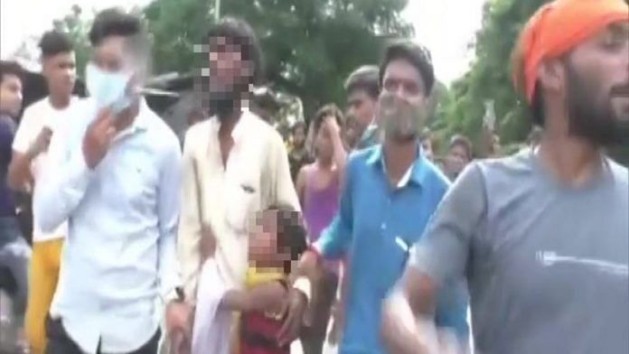 A screengrab of the Muslim man assualted in Uttar Pradesh's Kanpur | Twitter/@ANI