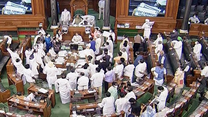 A view of the Lok Sabha during the Monsoon Session of Parliament, in New Delhi, on 6 August 2021 | PTI