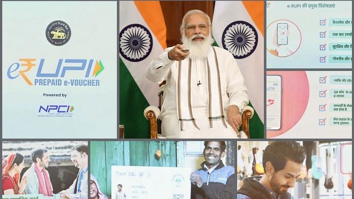 Prime Minister Narendra Modi launching the digital payment solution e-RUPI, through video conferencing, in New Delhi on 2 August. | Photo: ANI