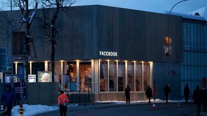 A Facebook pop-up-office at World Economic Forum in Davos, Switzerland
