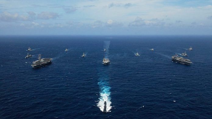 File photo of naval ships during the Malabar exercise | Commons
