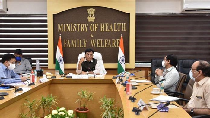 Union Health Minister Mansukh Mandaviya at a ministry meeting | Representational image | PIB