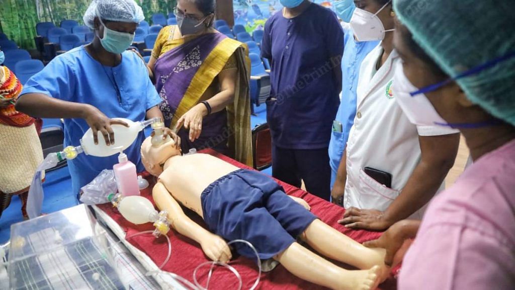 Nurses being trained with dummies in Tamil Nadu on ways to handle young Covid patients | Manisha Mondal | ThePrint