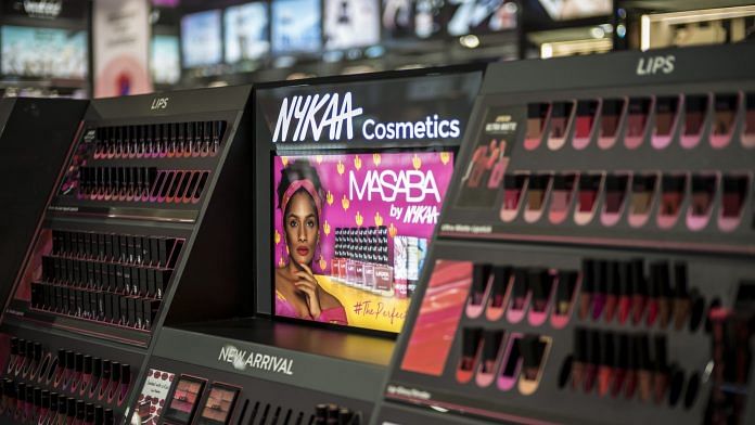 Nykaa branded beauty products inside the Nykaa store in New Delhi, on 30 July 2021 | Bloomberg