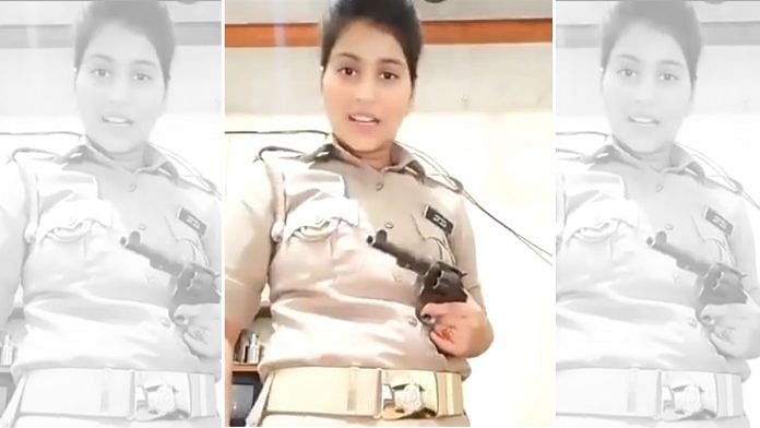A screenshot from UP Police constable Priyanka Misra's video | Via Twitter