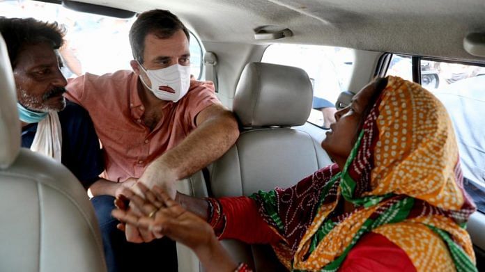 Congress leader Rahul Gandhi meets the minor girl's family in New Delhi, on 4 August 2021 | Twitter/@RahulGandhi