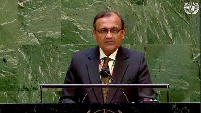 File photo of Indian envoy T.S. Tirumurti at the UNSC | Twitter/@IndiaUNNewYork