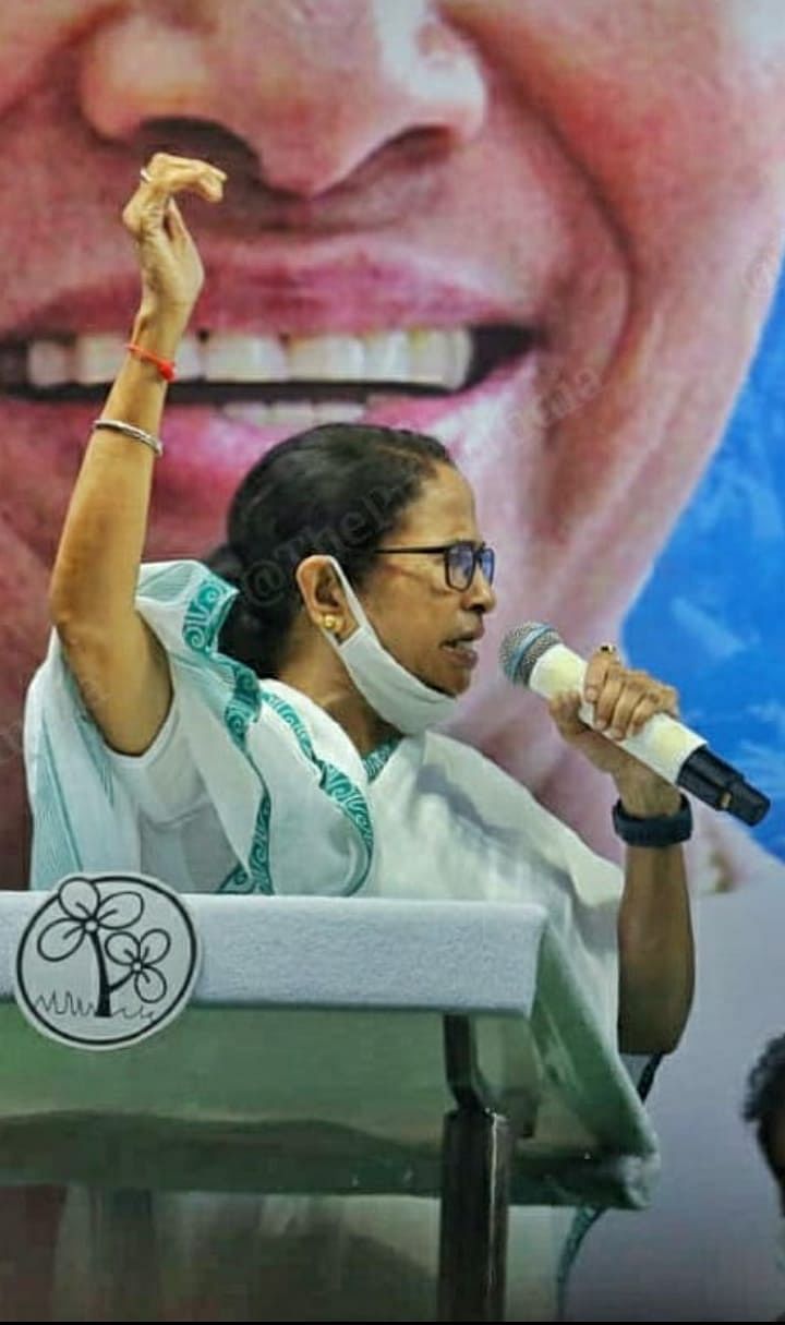 Mamata Banerjee in her speech promised to oust BJP from the country | Photo: Praveen Jain | ThePrint