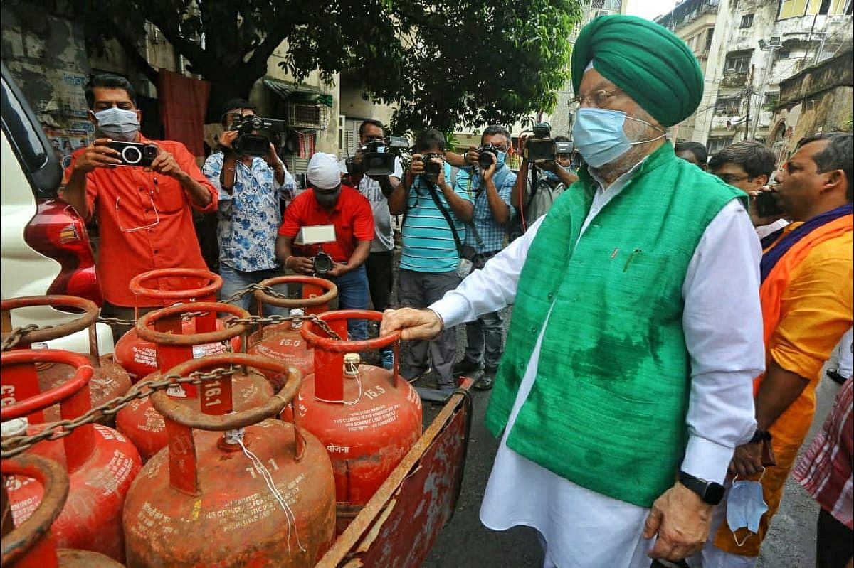 Union minister Hardeep Singh Puri during the campaign | Photo: Praveen Jain | ThePrint