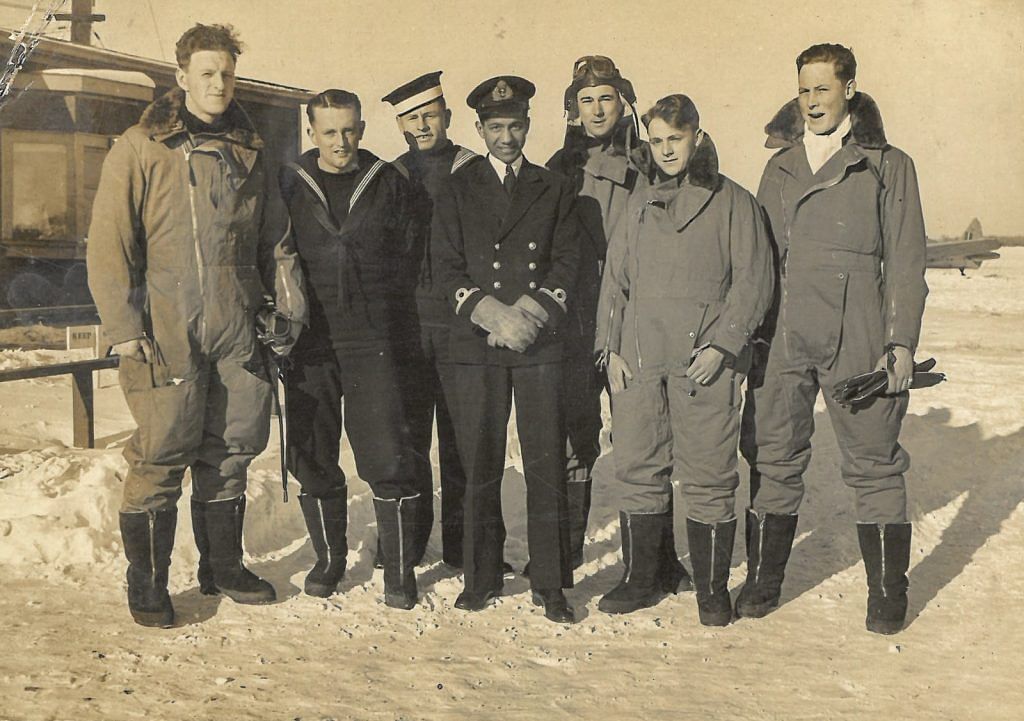 YN Singh and others training in the Canadian winter, likely before he earned his wings in November 1944. | Photo Credit: Special Arrangement