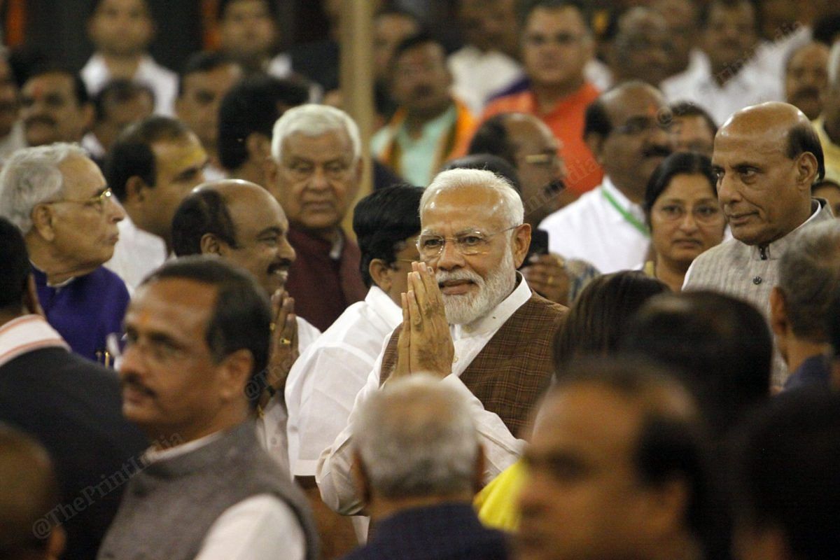 PM Narendra Modi at party’s parliamentary board meeting after being elected as the PM, 25 May 2019 | Photo: Praveen Jain | ThePrint