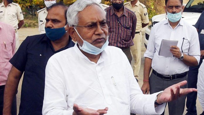 Bihar Chief Minister Nitish Kumar speak to media at Jai Prakash Narayan airport in August 2021 | ANI