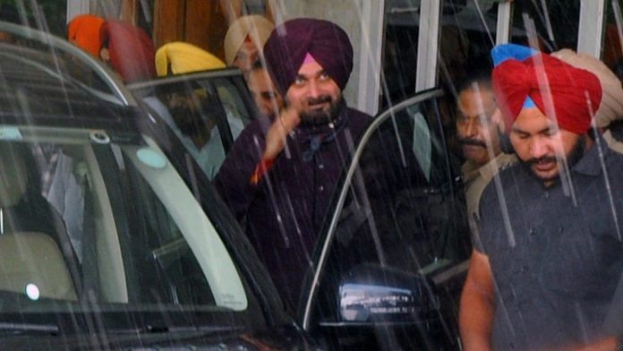 Navjot Singh Sidhu before his meeting with Punjab CM Charanjit Singh Channi Thursday | Photo: ANI