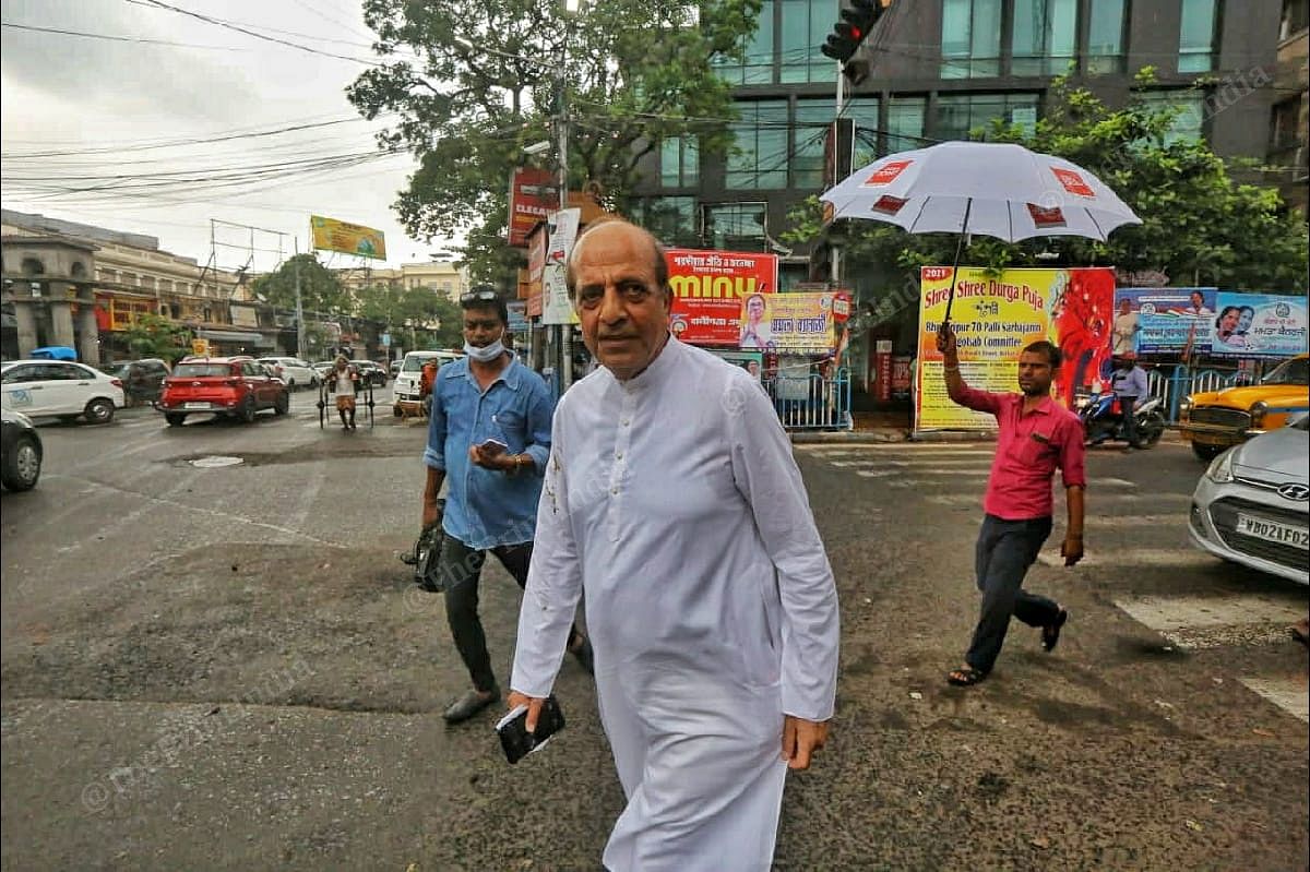 BJP leaders Dinesh Trivedi on the streets of Kolkata while campaigning | Photo: Praveen Jain | ThePrint