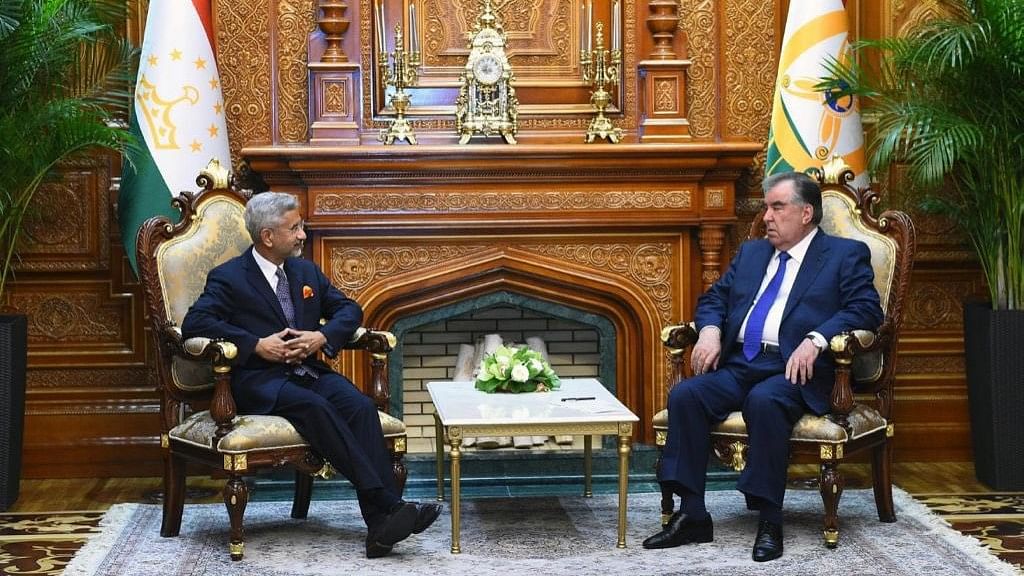 External Affairs Minister S Jaishankar meets Tajik President Emomali Rahmon in Dushanbe on 16 September 2021