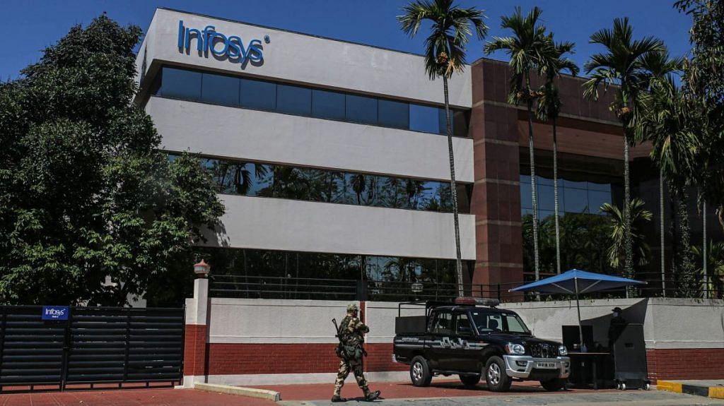 An Infosys Ltd. office building in the Electronic City area of Bengaluru | Photographer: Dhiraj Singh | Bloomberg