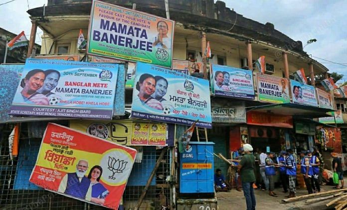 File image of election posters in Kolkata's Bhabanipur | Praveen Jain | ThePrint