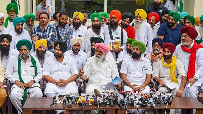 Farmer leaders during a press conference in Chandigarh on 10 September 2021| PTI