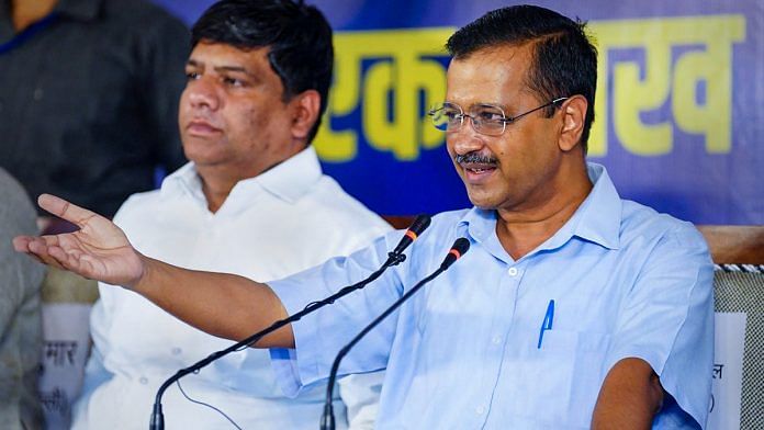 Delhi CM Arvind Kejriwal speaks during a press conference, ahead of the 2022 Uttarakhand Assembly Election in Nainital Sunday | PTI
