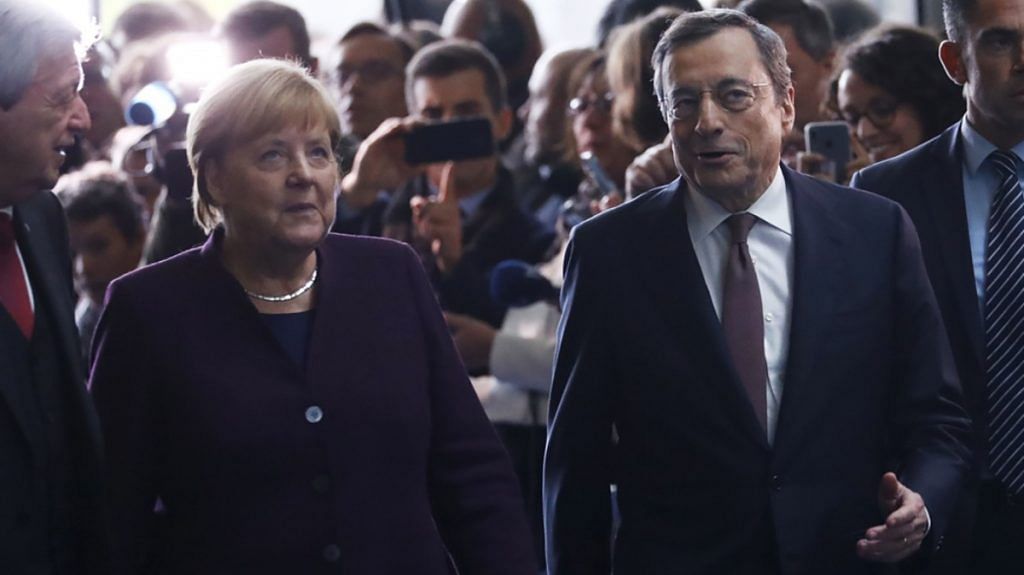 German Chancellor Angela Merkel with Italian Prime Minister Mario Draghi (file photo) | Bloomberg
